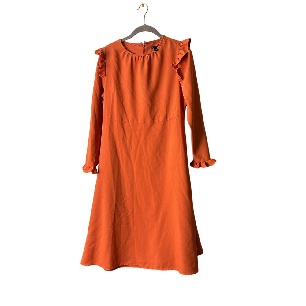 Ann Taylor Dress with‎ Small Ruffle Accent Orange Sz 4